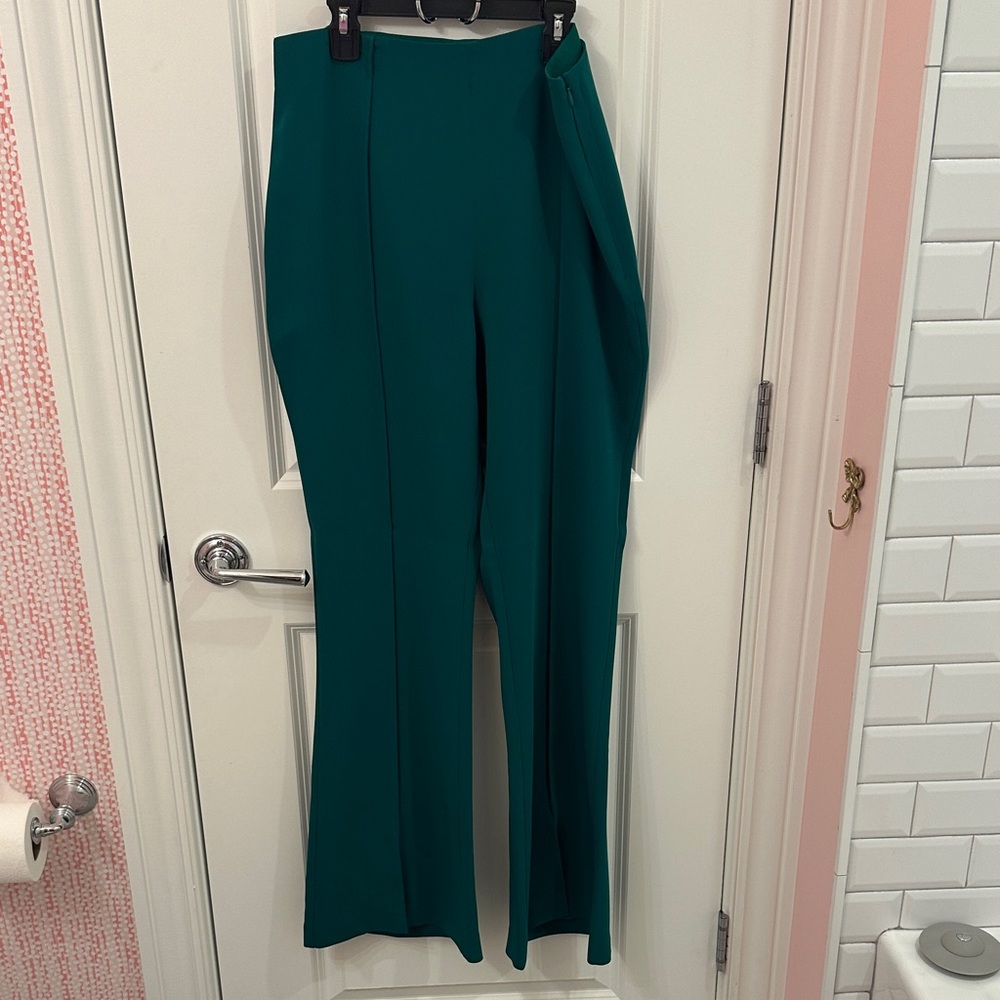 cinq a sept Teal Wide-Leg Trousers